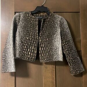 Lafayette 148 New York Vintage 2012 Wool Embossed Hook Closure Jacket Size 2